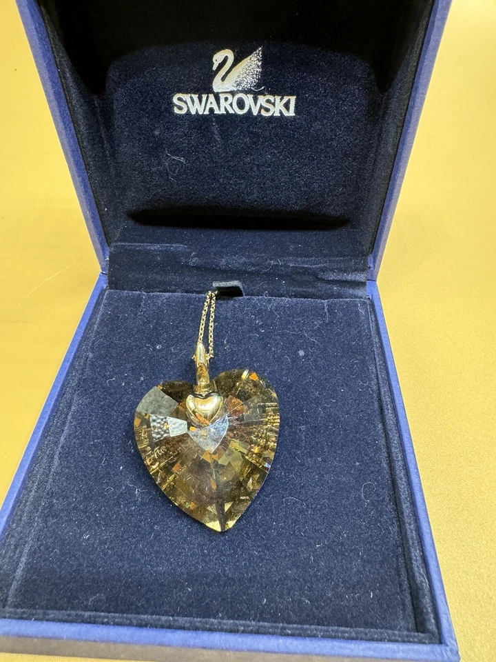 正品施华洛世奇干邑金色心形吊坠项链,0987380 - 非常罕见 — 第 4/4 张图片