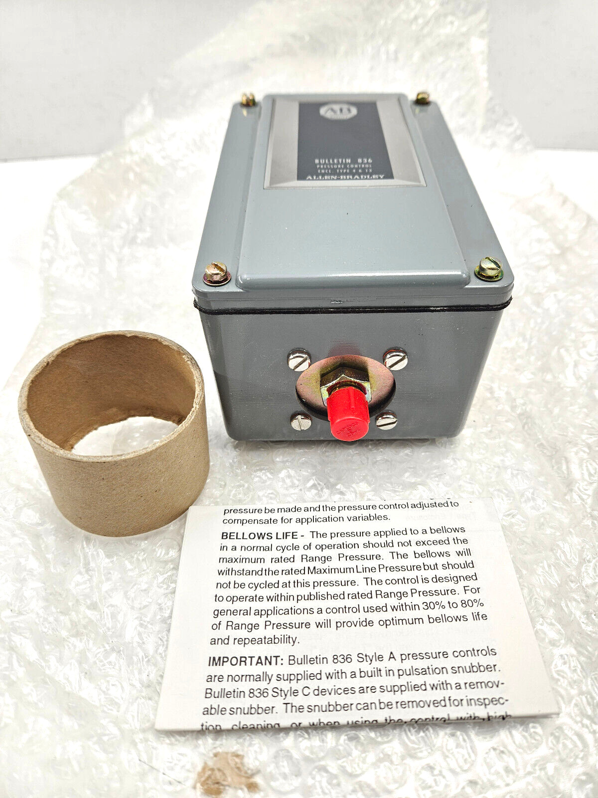 ABB 836-A1J Pressure Control Bulletin 836