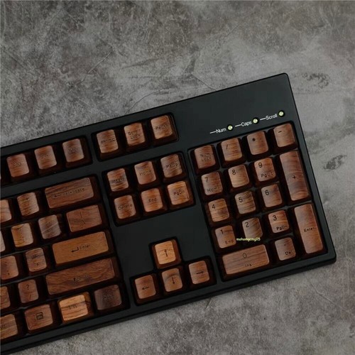 Rosewood Wooden OEM Cross Shaft Keycaps for 60/87/108 Mechanical Keyboard Keypad - Picture 10 of 26