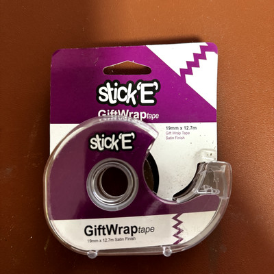 NEW 5 Pack Stick-E Gift Wrap Tape with Dispenser 19MM x 12.7M 63.5M ...
