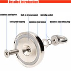 Neodymium Fishing Magnets 2 Pack, 128LBS Pulling Force Strong Round Rare Earth