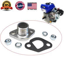 Honda GX 160 & 200, Duromax 7HP 3/4" SS Male Thread Pipe with Exhaust Flange.