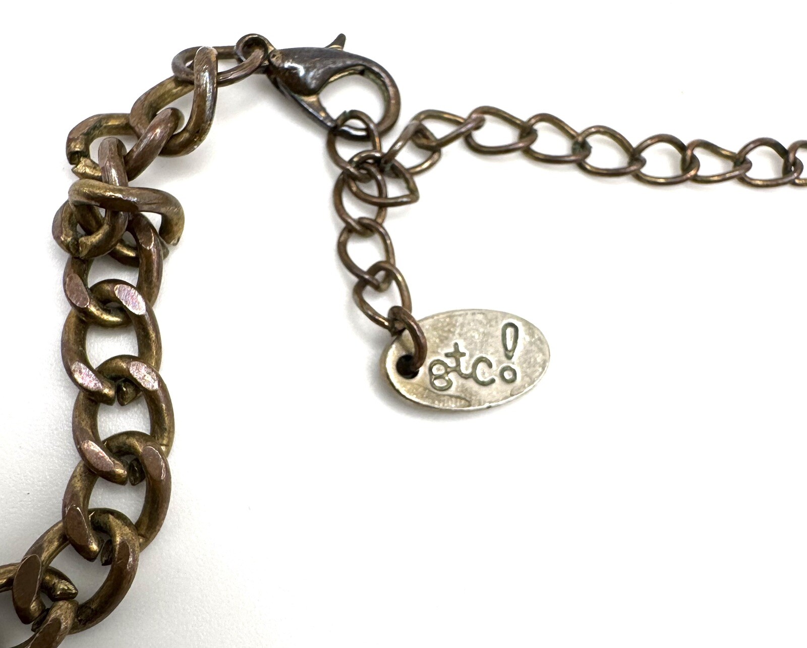 etc! Brass Moonstone Rhinestone Statement Necklac… - image 3