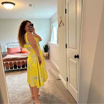 Belle Badgley Mischka Yellow Gray Floral Maxi Dress 6 | eBay Belle Badgley Mischka Yellow Gray Floral Maxi Dress 6 | eBay