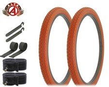 ALTA BICYCLE WIRE BEAD CRUISER TIRES 26x 2.125 CLAY HEAVY DUTY DIAMOND 8pc SET.