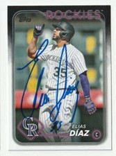 Elias Diaz Autographed 2024 Topps Series One Card #161 Colorado Rockies B