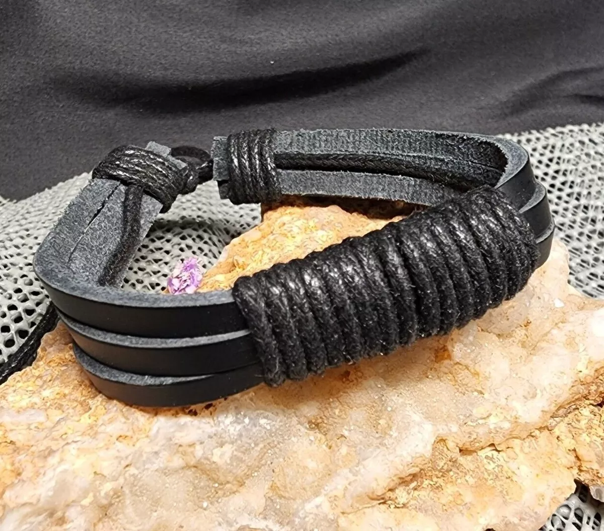 Leather lace bracelet outlet