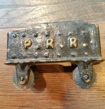 Vintage Cast Iron Toy Train Coal Car Pacific Rail Road PRR