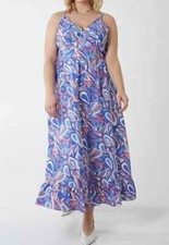 NOVA OF LONDON LADIES CURVE CAMI SLEEVE PAISLEY PRINT MAXI DRESS NEW (574) SALE