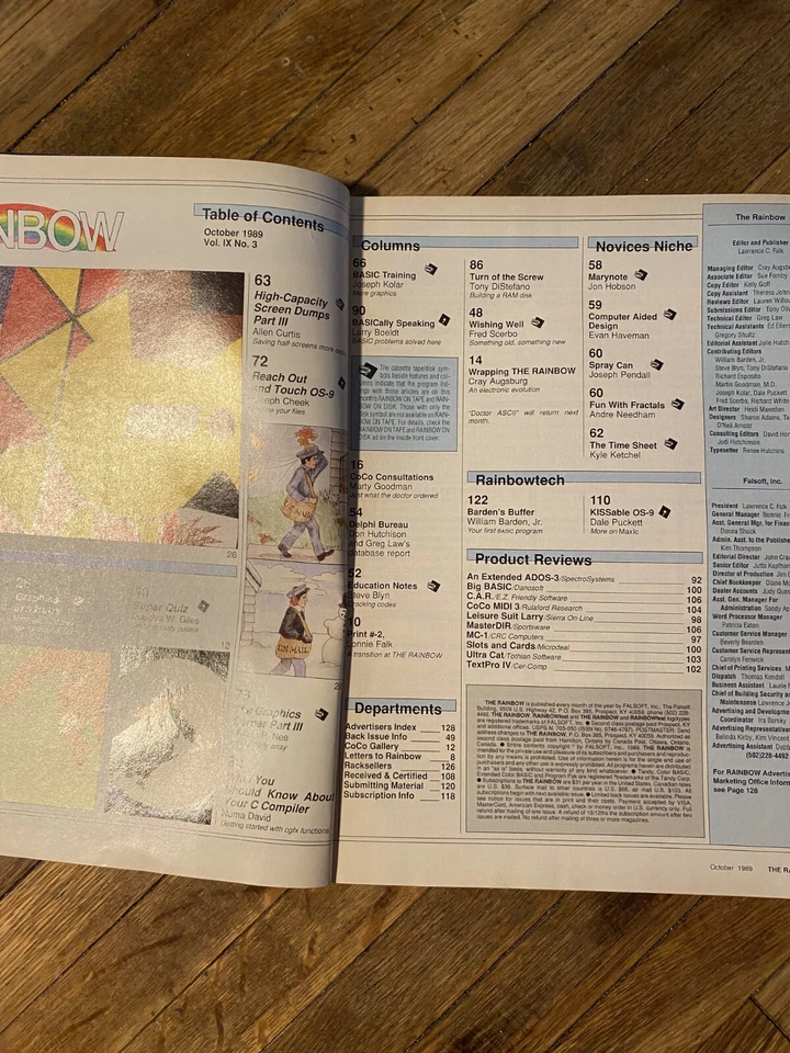 The Rainbow октябрь 1989 Color Me CoCo Цветной Компьютерный Ежемесячный Журнал - Изображение 3 из 3