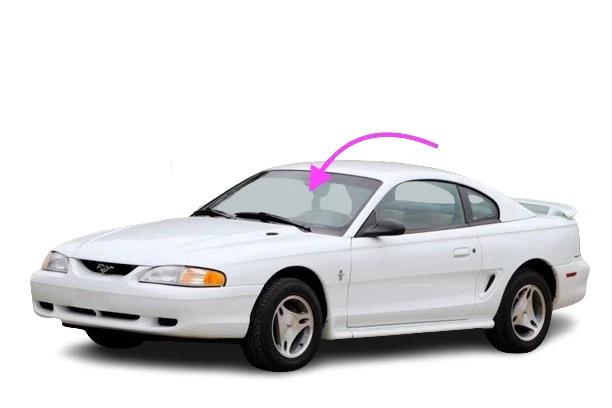 Se adapta a: Ford Mustang 1994-1999 cupé de 2 puertas parabrisas delantero vidrio Foto 2 de 4