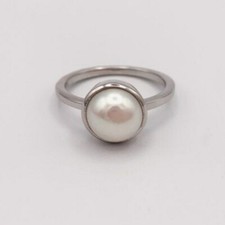 Pearl Gemstone 925 Sterling Silver Wedding Handmade Ring Wedding Gif C-810