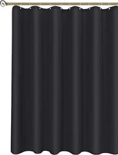 Biscayne bay Hotel Quality Fabric Shower Curtain Liner 72 Inch by 72 Inch, Black