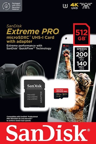 SanDisk Micro SD Extreme Pro 32GB 64GB 128GB 256GB 512GB Class 10 Memory Card - Picture 36 of 44
