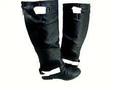 Top Moda Womens Coco-1 Buckle Riding Knee High Boots, Black US Size 6.5 M New