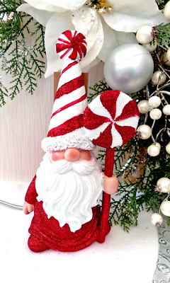 Zuckerstange süß Glitzer stehend Gonk Ornament rot weiß Baumschmuck