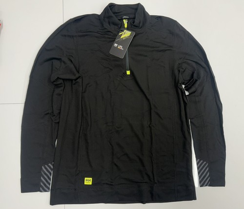 Helly Hansen Black Base layer Top XL- LIFA Half Zip - Picture 3 of 7
