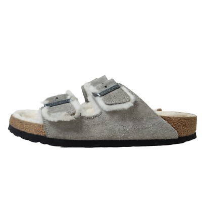 BIRKENSTOCK Arizona Shearling Sz 8 / 41 Taupe Grey Suede Arizona Shearling Suede Leather in Color Taupe | BIRKENSTOCK US main image 4