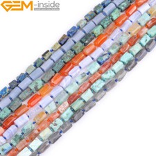  Quartz Faceted Tube Column Natural Stone Beads for Jewelry Making 15? 8x12mm