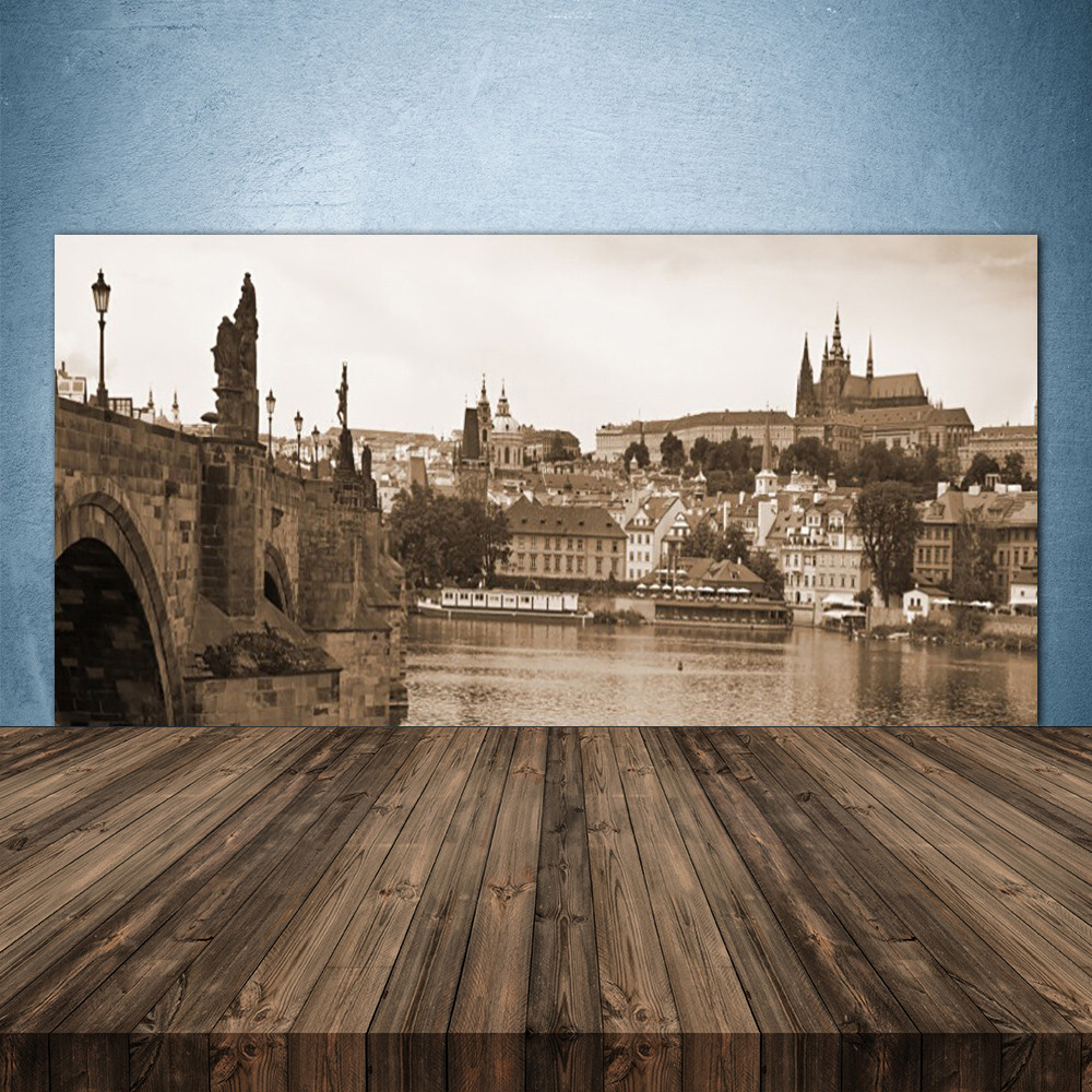Crédence de cuisine en verre paysage Pont de Prague pour un intérieur moderne