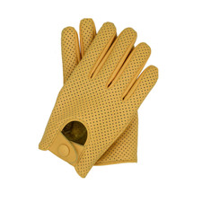 Riparo Men's Genuine Leather Half Mesh Driving Gloves - Camel