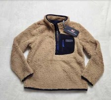 NEW BOYS M L VINEYARD VINES STILLWATER SHERPA PULLOVER HALF ZIP SWEATER