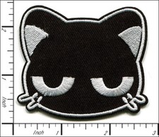 36 Pcs Embroidered Iron on patches Black Cat Face 66x60mm AP036cD