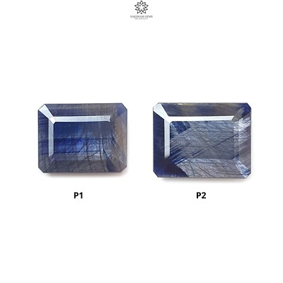 Natural Blue, Silver Sapphire Gemstone Octagon Shape Faceted Cut 1pc for Jewelry