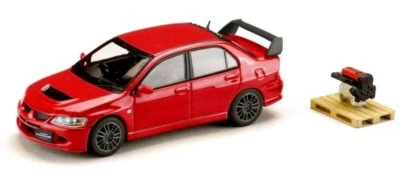 MITSUBISHI Lancer Evo VIII MR GSR + engine - Red Solid - Hobby Japan 1:64