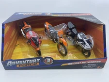 Adventure Force 3-Pack Die-Cast 2 Wheelers 1:18 Replica 4'' Motorcycles Toys Nin