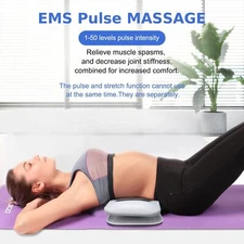 Electric Lumbar Traction with Heat Full Back Massager EMS TENS for Sciatica Pain