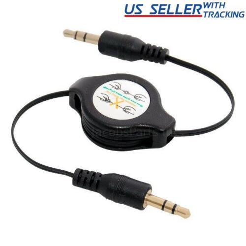 5x Retractable 3.5mm 1/8" Aux Auxiliary Male Audio Cable (5-Pack) - Picture 1 of 1