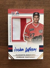 Jordan Daphney 2017 USA Baseball Silhouette Rookie Patch Auto #136 Wilson /25 RC