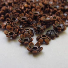 Antiqued Copper 6mm Bead Caps For 6-8mm Beads B2978 - 50, 100 Or 200PCs