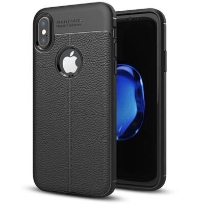 For iPhone XS/X - PU Leather Case Slim Fit Cover Reinforced Bumper Shock