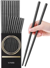 GLAMFIELDS 10 Pairs Fiberglass Chopsticks, Reusable Japanese Chinese Chop Sticks