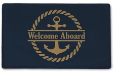Nautical Outdoor Welcome Door Mat Welcome Aboard Boat Decor Doormat Nautical ...