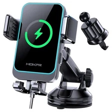 Wireless Car Charger,  15W Fast Charging Auto Clamping Windshield Air Dashboard