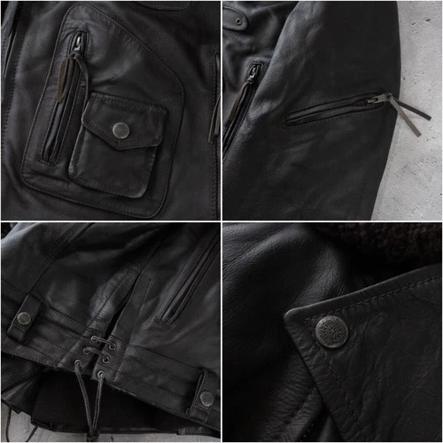 Liugoo Leathers Double Riders Jacket Brown XL Leather Removable Liner image 14