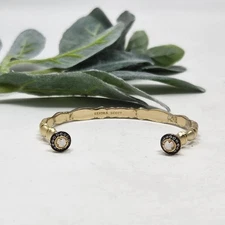 KENDRA SCOTT Ryker Bracelet in Gold Tone White Kyocera Opal Mystic Bazaar