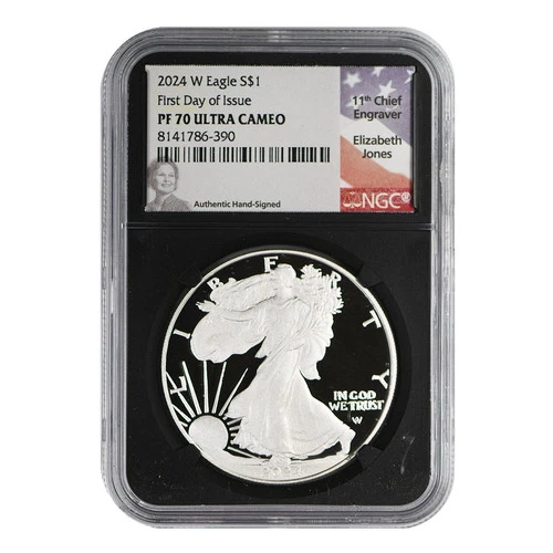 2024-W American Silver Eagle NGC PF-70 ULTRA CAMEO FDOI Elizabeth Jones