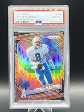 POP 1 2025 Panini Prizm - Archie Manning #166 Pigskin Prizm /180 - PSA 10