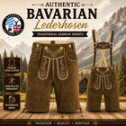 Lederhosen leather German shorts Oktoberfest mens shorts plus matching suspender