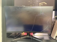 KOORUI 27E6QC 27" Curved Monitor - FOR PARTS - Cracked Screen - W/ AC Adapter