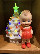 Vintage Ruth E. Newton 1950's Sun Rubber Baby Doll Red Dress Squeak Works Nice