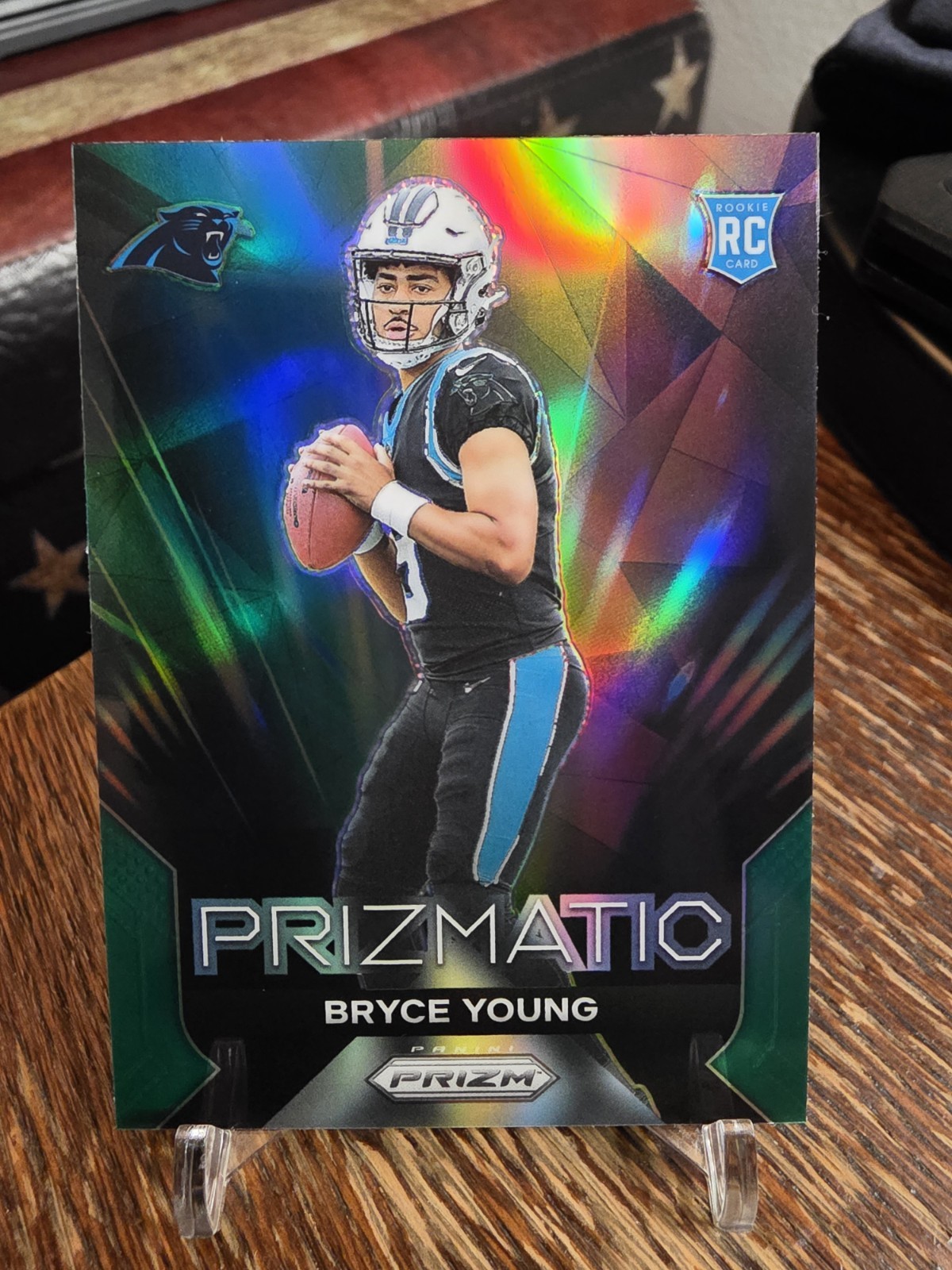 2023 Panini Prizm BRYCE YOUNG #4 Rookie Prizmatic Green Prizm - Panthers
