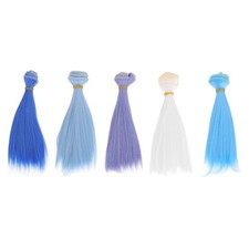 15cm Doll Hair Wefts, 5Pcs Straight Hair Doll Wigs, Multicolor 9