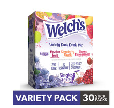 Welch's Zero Sugar Variety Pack Singles to Go Powdered Drink Mix, Grape