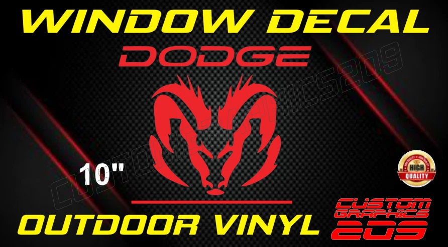 Calcomanía de vinilo impermeable premium para ventana de camión Dodge RAM vinilo Oracal 651 Foto 4 de 4