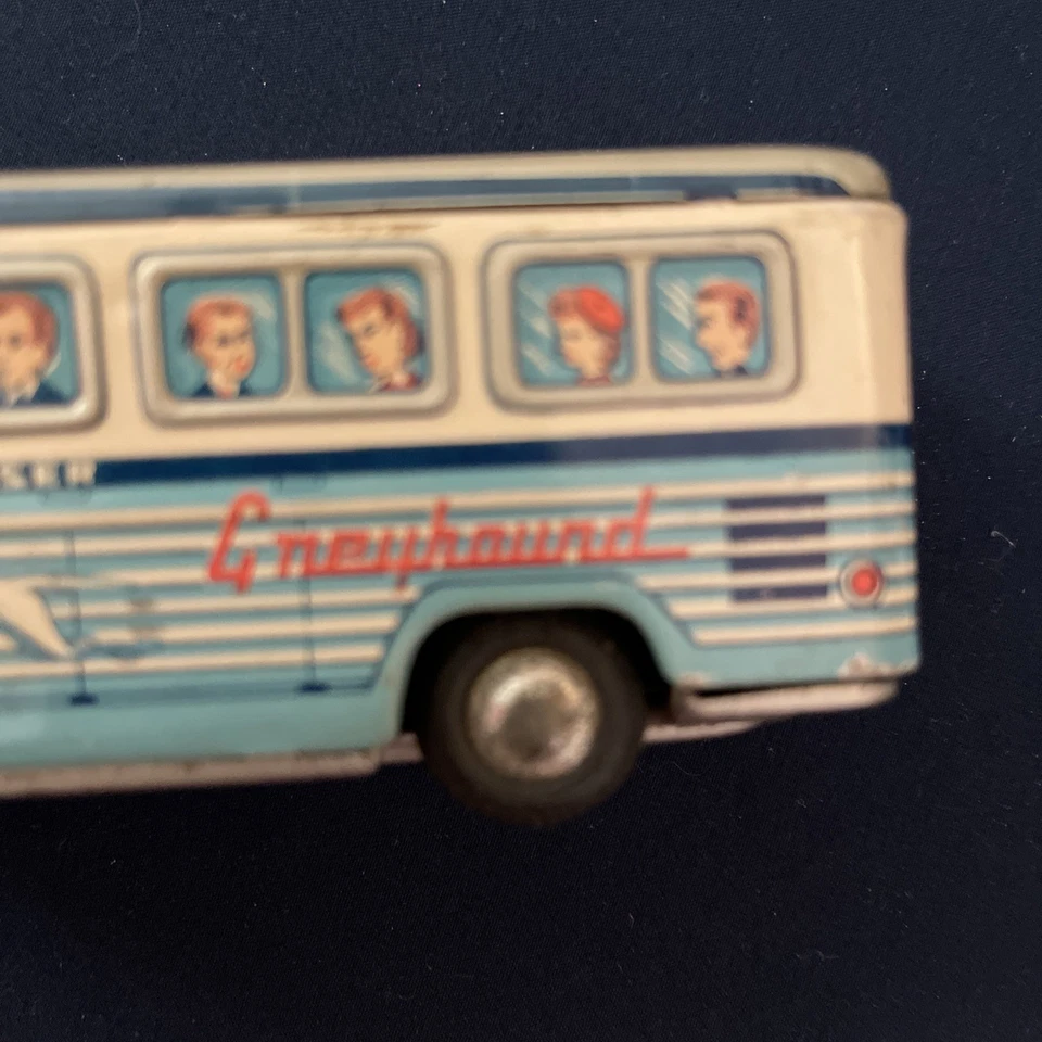 Autobús Greyhound Scenicruiser vintage hecho de lata no caja original Foto 4 de 4